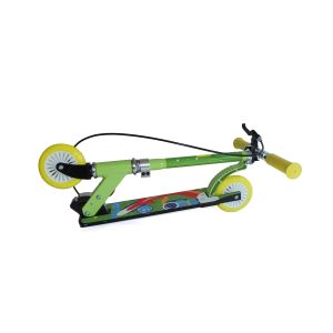 Foldable Kids Scooter Velotouro with LED wheels, green-yellow-red | ChronoSports