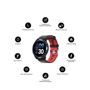 runR IV Smartwatch, black-red | novasmart