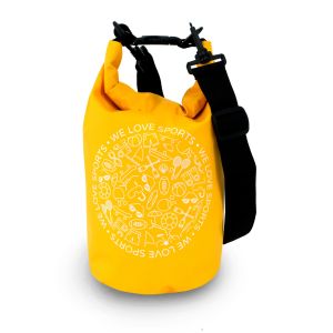 Wasserdichte Tasche Aquino, 5l, Gelb, Seesack/Packsack mit Tragegurt | ChronoSports
