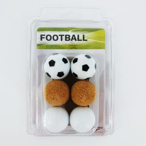 Table football balls Set, 2x natural cork, 2x black-white, 2x white, plastic | Carromco