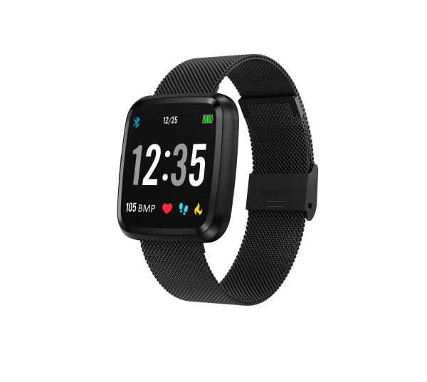 runR III Smartwatch, stainless steel strap, metal black | novasmart