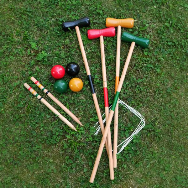 Wikinger Krocket Spiel-Set für 4 Spieler aus Kiefernholz | Carromco