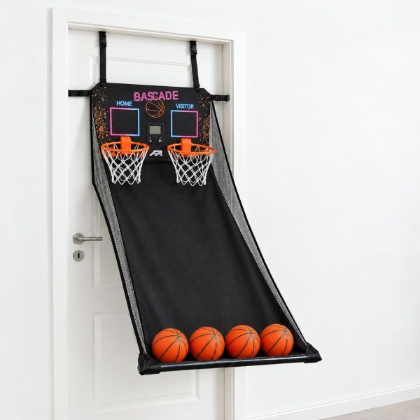 Indoor Basketball Türspiel Bascade für 2 Spieler mit elektron. Zählern, Arcade Basketballspiel für die Tür | FASports