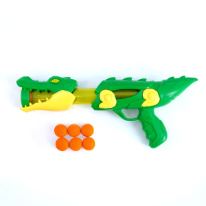 Krokodil Softball Pistole, Popper Spielzeug Pistole mit Schaumstoffbällen, inkl. 6 Softbälle| sunflex