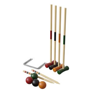 Wooden Croquet Game Set for 4 players, 100% pine wood | Carromco