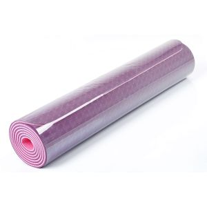 Doublelayer Pilates Yogamatte mit 2 Seiten Wendemöglichkeit,  TPE, violett/pink, 183x61x0.6cm, mit Trageschlaufe | FASports