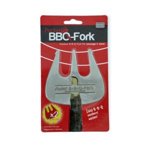 Pocket-BBQ-Fork Set of 2, stainless steel barbecue fork for campfires | Grillbaron