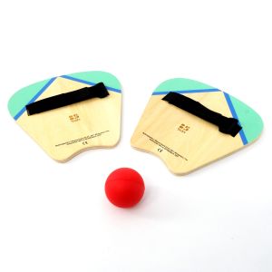 Paddle Ball Racket Set, Outdoor Ball Game with wooden Paddles, Beach and Park Game | BS Toys